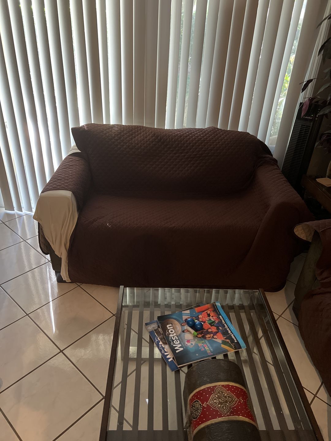 Customer photo review of NEW Machine-Washable, Dryer-Safe Furniture Protector Couch Cover With Side Pockets & Back Straps (+2-In-1 Reversible Colors!)