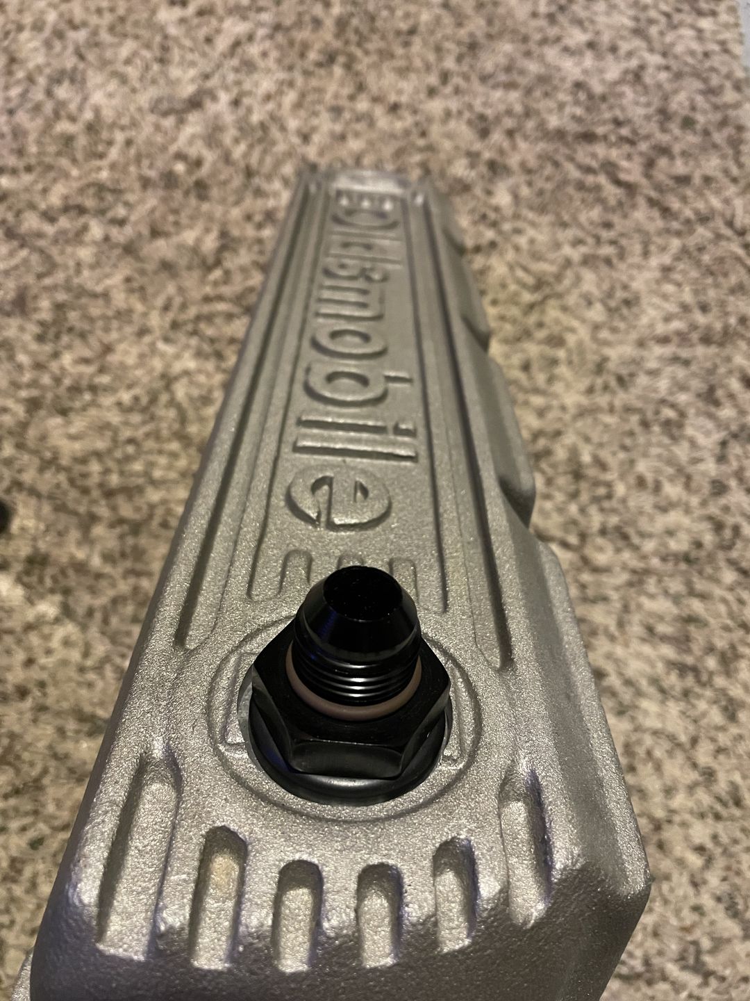 Customer photo review of SBC 10AN Valve Cover Adapter Fittings for Push-In Grommet (Pair) 34-00031
