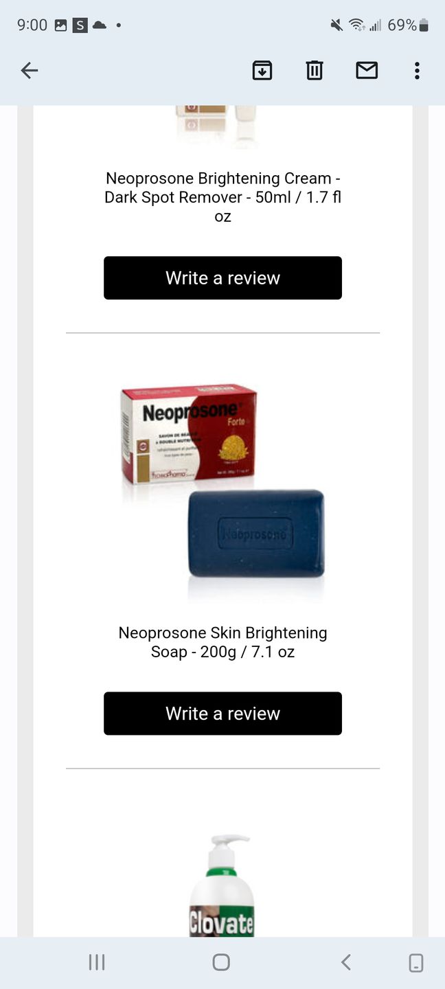 Customer photo review of Neoprosone Skin Brightening Soap - 200g / 7.1 oz
