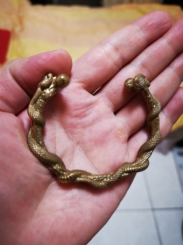 Customer photo review of Brass Double Snake Bracelet