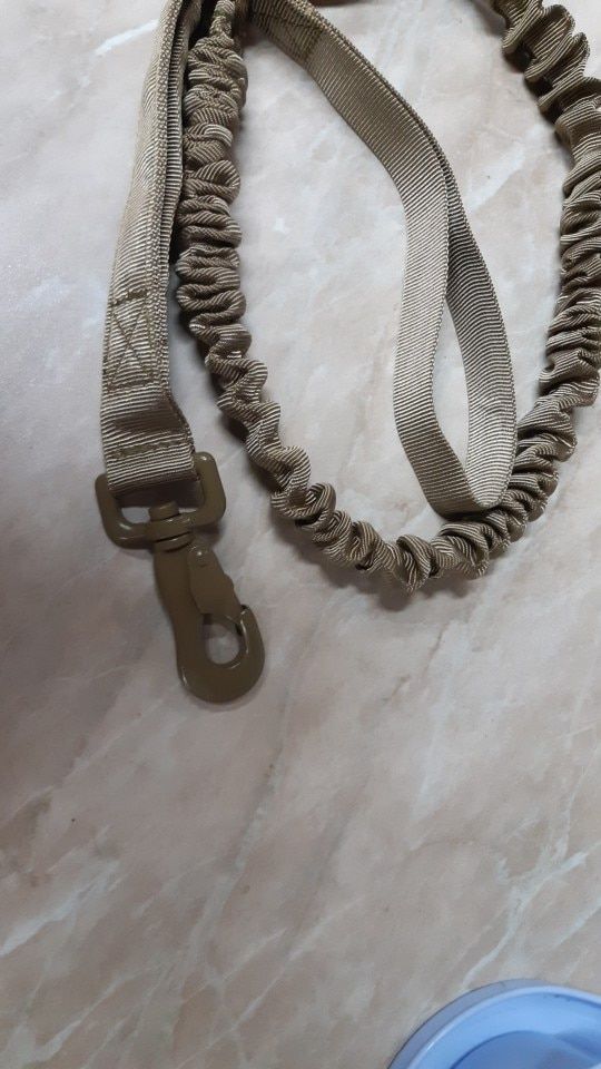 Customer photo review of Heavy-Duty Double-Handle Tactical Bungee K9 Dog Leash