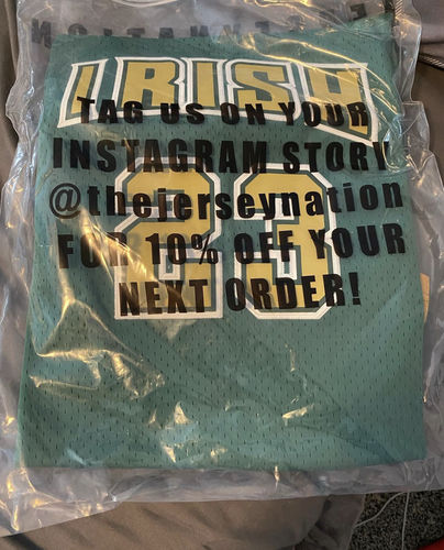 Customer photo review of LeBron James Irish High School Jersey