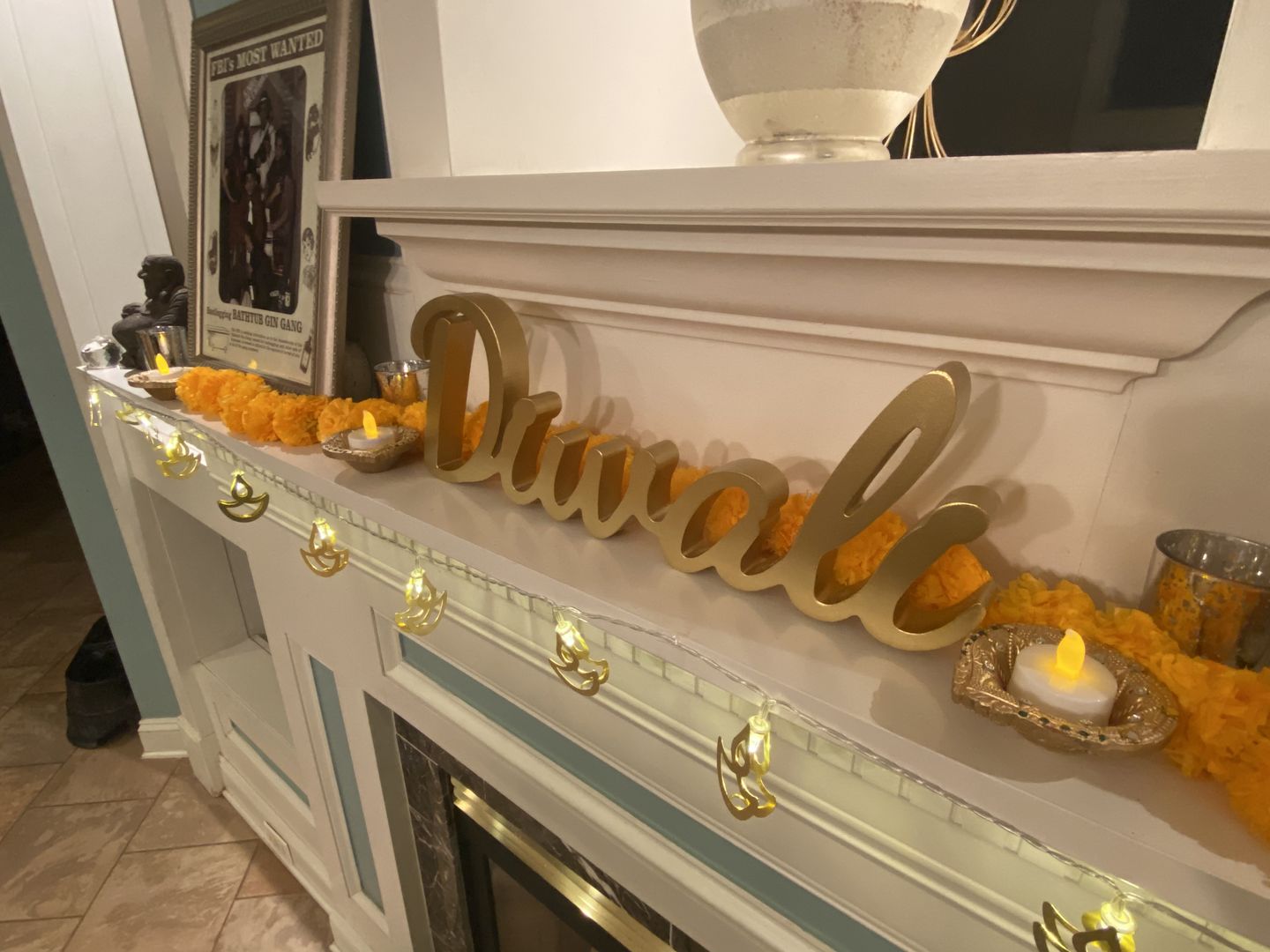 Customer photo review of Traditional Gold Diwali Table Sign