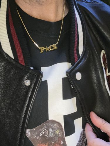 Customer photo review of F*CK Necklace - Gold