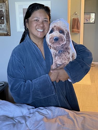 Customer photo review of Create A Custom Dog Pillow