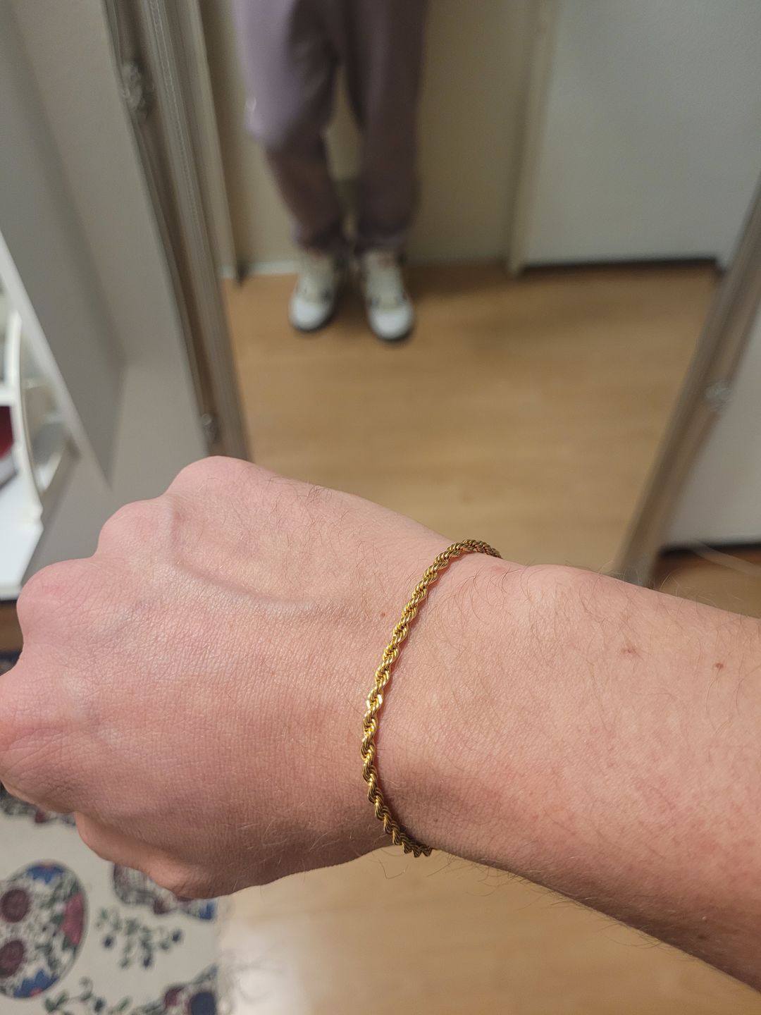 Customer photo review of CLEAN ROPE BRACELET. - 3MM 18K GOLD