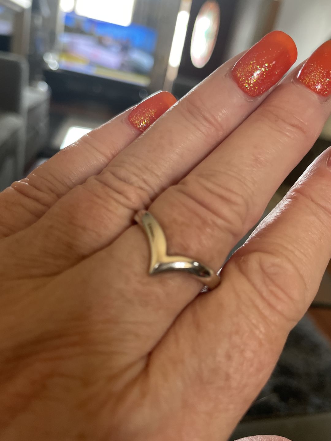 Customer photo review of Grecian Wishbone Stacking Ring
