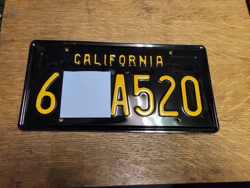 Customer photo review of 1963 CALIFORNIA LICENSE PLATE 6"x12" (156.5mm x 305mm)
