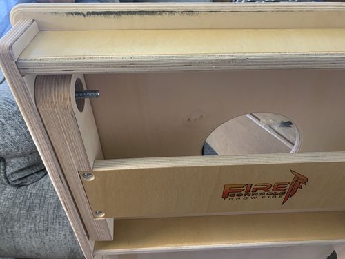 Customer photo review of Fire Cornhole Board Series VI