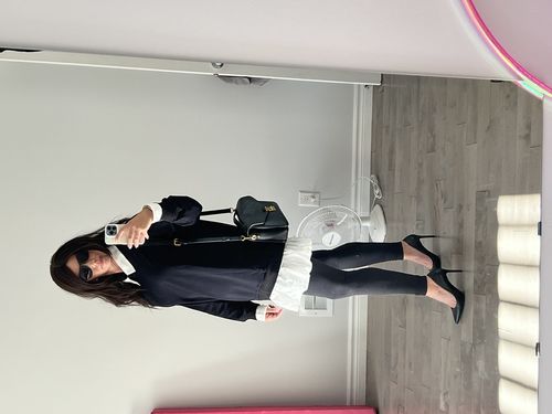 Customer photo review of Faux Sweater Shirt Dress