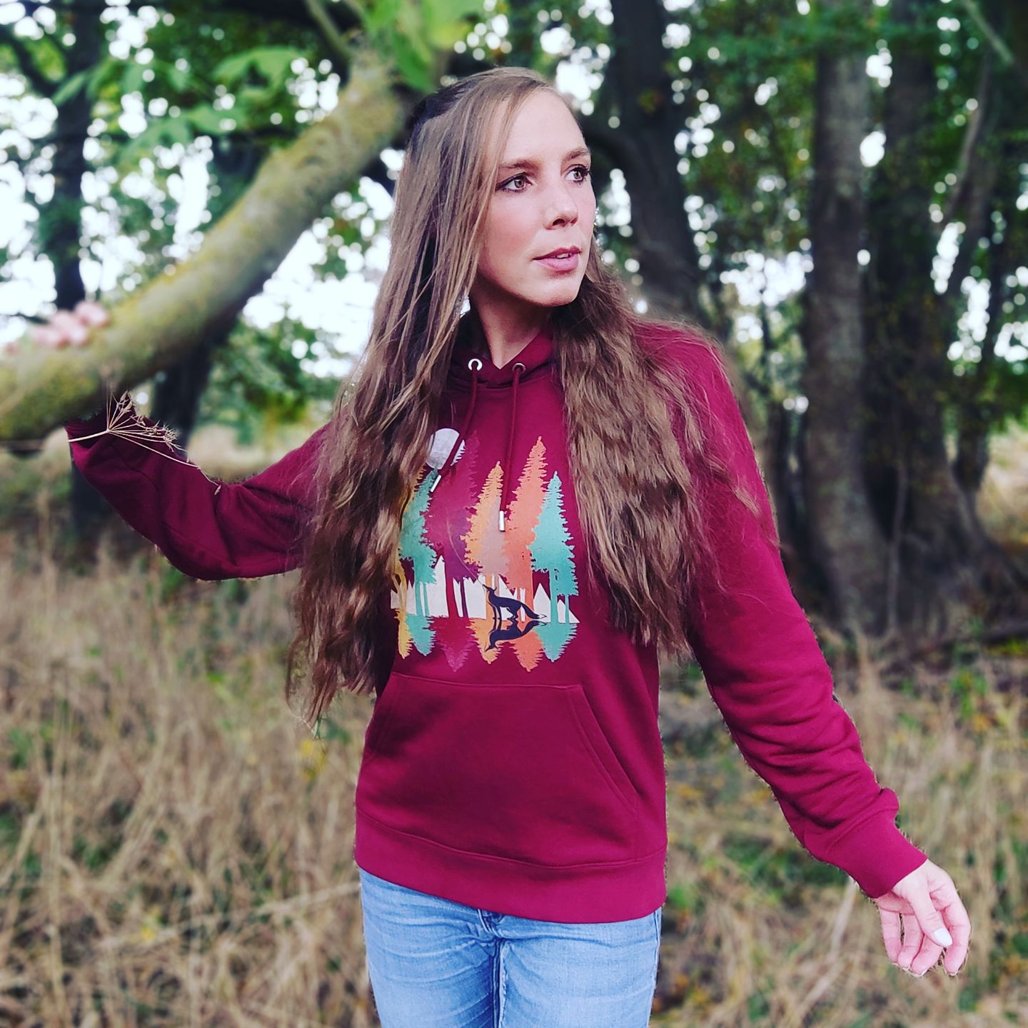 Customer photo review of Fuchs im Wald mit Mond  - Unisex Premium Bio Hoodie