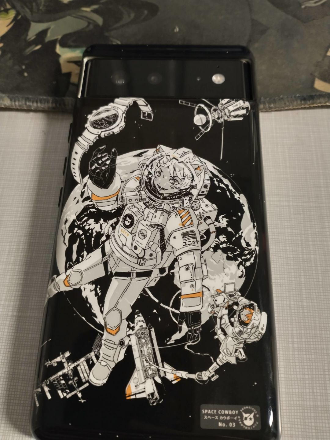 Customer photo review of Space Cowboy Pixel Case