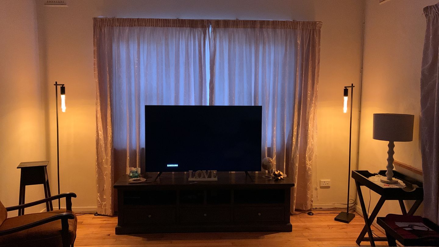 Customer photo review of Slick Black Floor Lamp