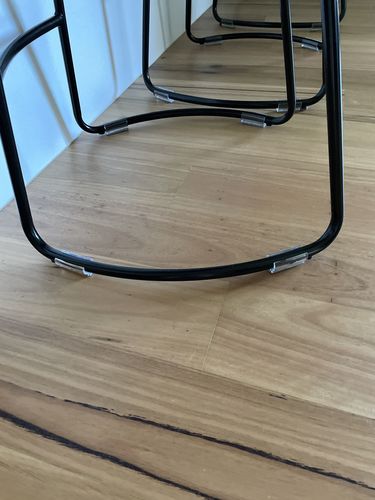 Customer photo review of Clear Felt Clip on Sled Chair Glides - Sleigh Chair Glides