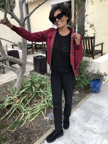 Customer photo review of Womens Classic Harrington Jacket - Burgundy