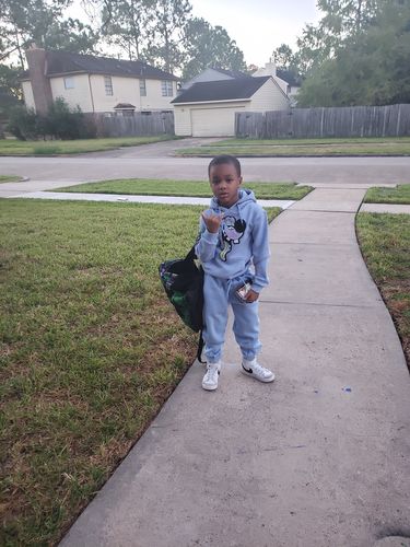 Customer photo review of Kids Space Teddy RAW Drip White Chenille Hoodie and Jogger Set