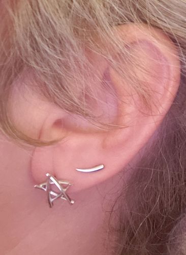 Customer photo review of Molto Hook Stud Earrings