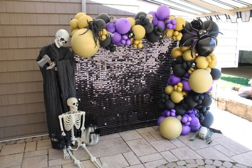 Customer photo review of Black Shimmer Wall Panels – Easy Setup Wedding/Event/Theme Party Decorations