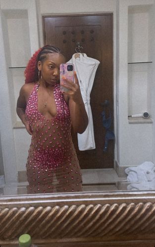 Customer photo review of Divine Halter Neck Dress