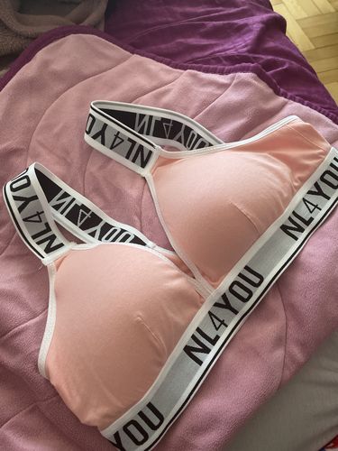 Customer photo review of "Flamingo Pink"  - Розов Памучен Триъгълен Комплект Бельо от 2 части: Бралет и Прашки / Бикини