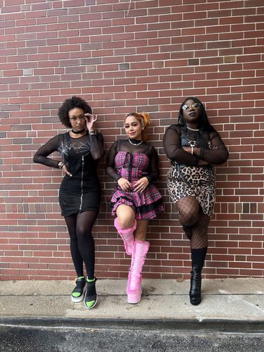 Customer photo review of Sugar Rock Pink Checked Lace-up Dress