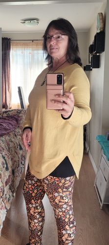 Customer photo review of Dreamy Boatneck Sweater (Heather Yellow)