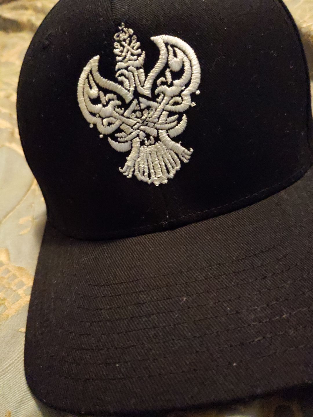 Customer photo review of SMC Baseball Cap (Black / White) with Blessed Phoenix Calligraphy