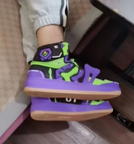 Customer photo review of Purple Bright Anime Sneakers Souryu Asuka Langle Print