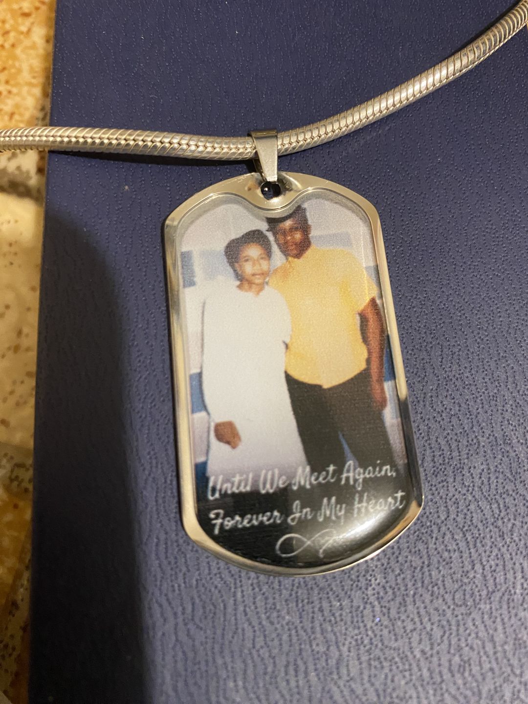 Customer photo review of Forever In My Heart Men's Dog-tag Necklace