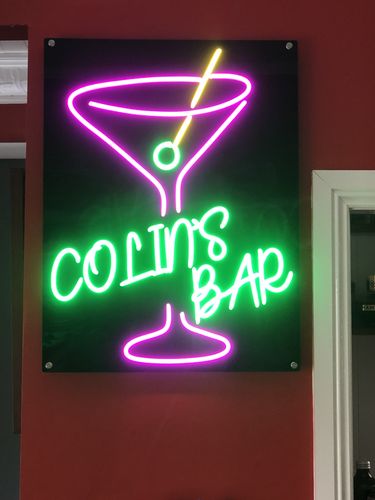 Customer photo review of Custom Name cocktail bar sign
