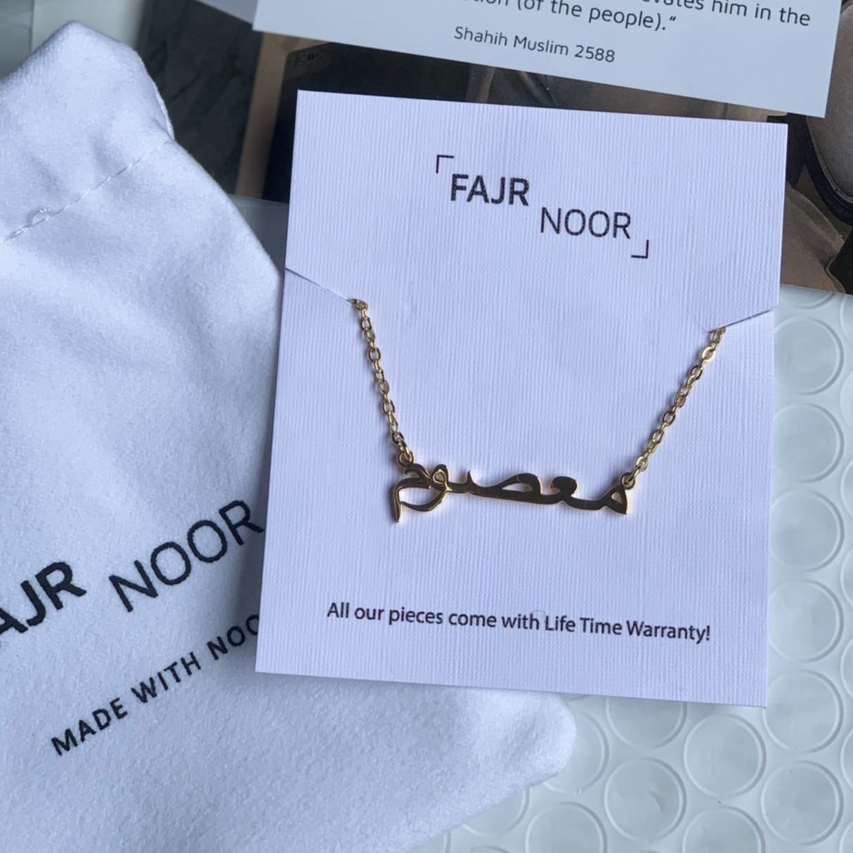 Customer photo review of Custom Arabic Name Necklace