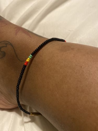 Customer photo review of Ghanaba Beaded Anklet