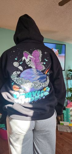 Customer photo review of Galaxy Rabbit Hoodie (GLOW IN THE DARK)