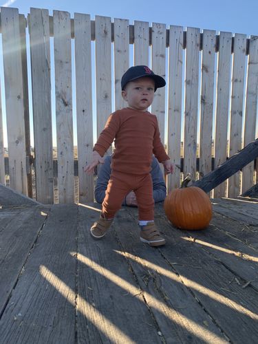 Customer photo review of Organic Cotton Lounge Set in Rust