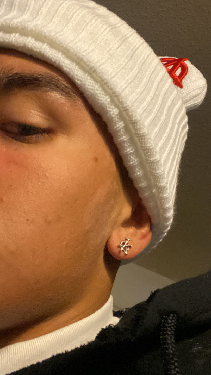 Customer photo review of ANARCHY BONE EARRING