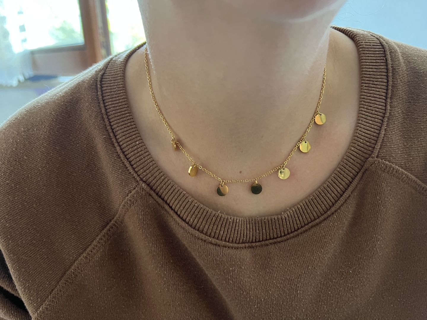 Customer photo review of Plate Halskette | 18K vergoldet