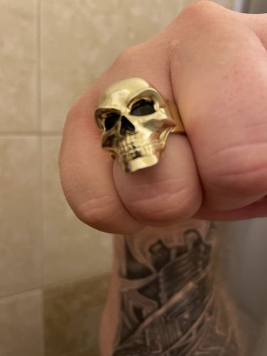 Customer photo review of 10KT Gold Skull Ring 031