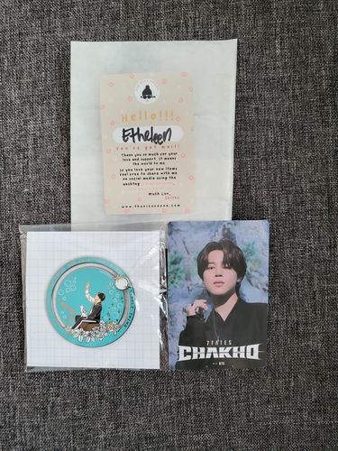 Customer photo review of BTS Bubble Jimin Enamel Pins