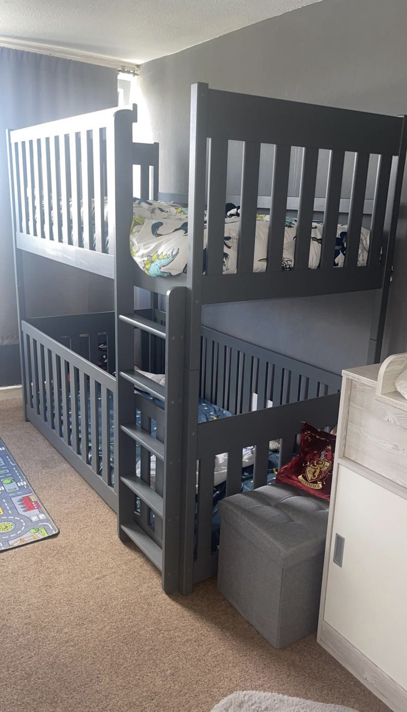 Customer photo review of Wooden Bunk Bed Konrad with Cot Bed
