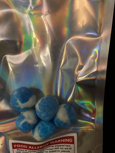 Customer photo review of Freeze Dried Blue Raspberry Bon Bons