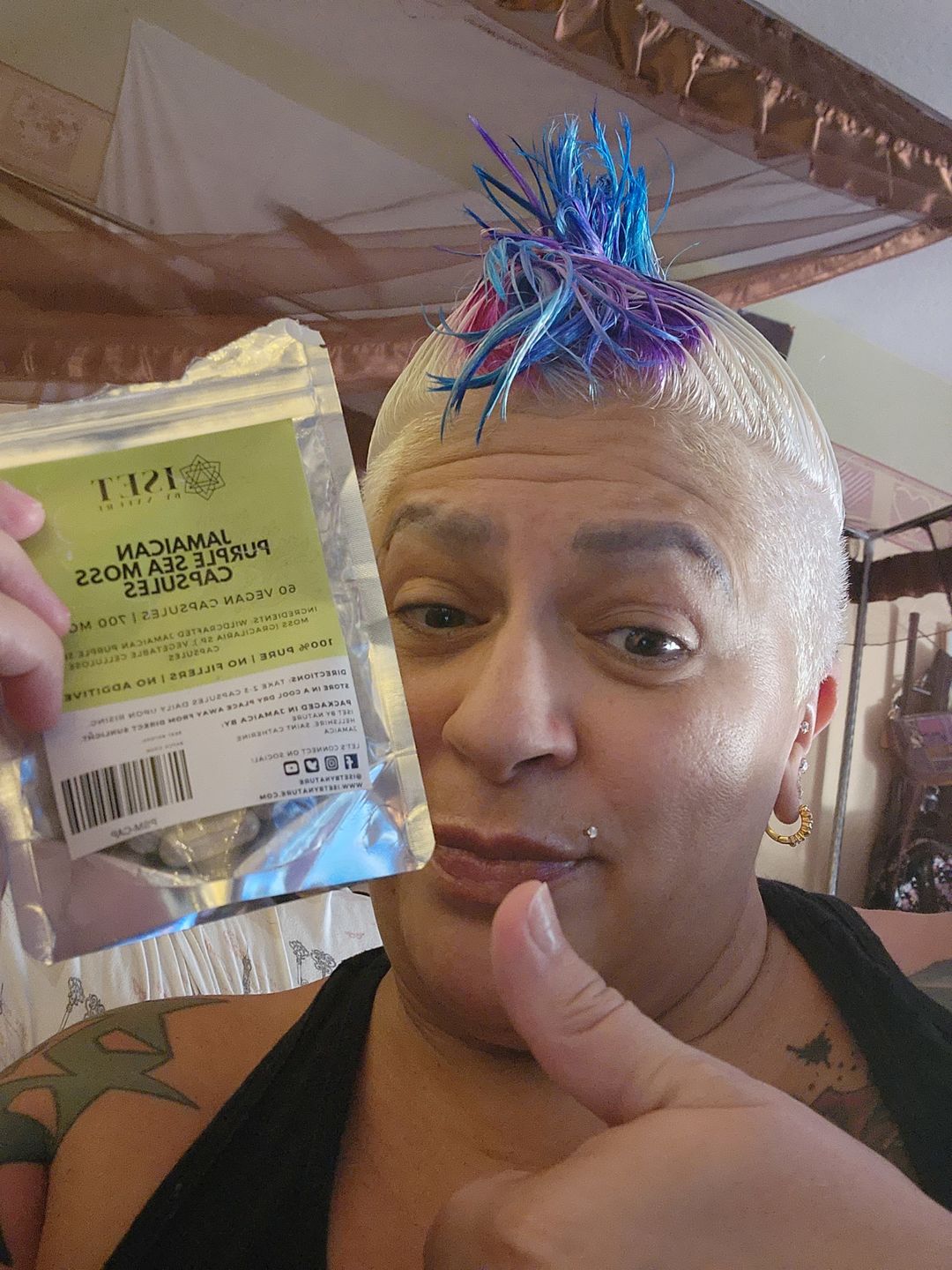 Customer photo review of Jamaican Purple Sea Moss Capsules | 700 mg | 100% Pure | No Fillers | 60 Vegan Capsules