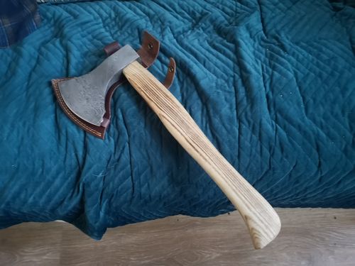 Customer photo review of Huge Damascus Hatchet #2