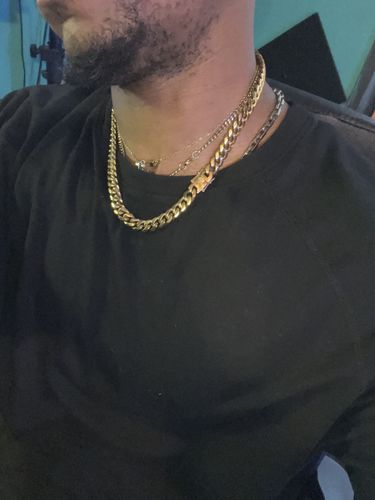 Customer photo review of 10mm 14K Gold IP Premium Miami Cuban Chain