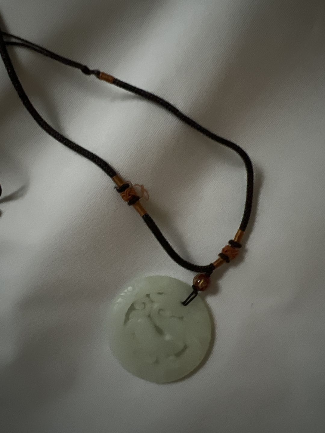 Customer photo review of Natural Jade Dragon Hollow Necklace