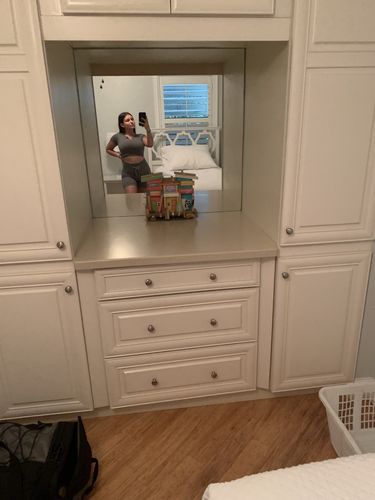 Customer photo review of Grey Ribbed Crop Top and Short Set