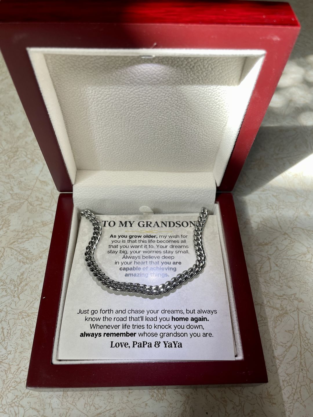 Customer photo review of To My Grandson - Big Dreams - Personalized Gift Set - SS192
