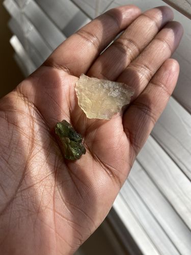 Customer photo review of Moldavite & Libyan Desert Glass Duo 🛸✨