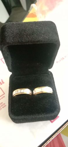 Customer photo review of Tuscany Two Tone Wedding Rings