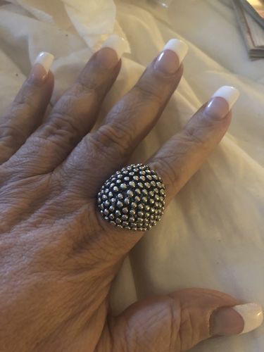Customer photo review of Navajo Sterling Silver Ball Dome Ring