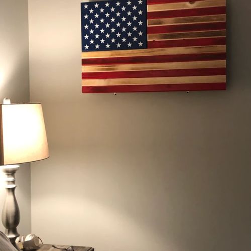 Customer photo review of Burnt Rustic Concealment American Flag With Hidden Lock